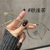 Óculos de Novo Estilo com Lentes Artísticas Retrô Bloqueadoras de Luz Azul para Mulheres com Rosto Redondo, Efeito Emagrecedor, Adequados para Lentes de Grau, Miopia e Armações Sem Grau