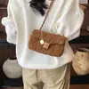 Bolso Cruzado de Otoño Diagonal Moda 2026 Cadena para el Trabajo Hombro Único Terciopelo Patrón de Diamante Bolso de Mano Nicho Gamuza Coreano Nuevo Estilo Mujeres Japonesas