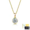Collar de plata de ley S925 con moissanita de 1/2/3 quilates estilo burbuja con engaste de bisel, cadena ligera de lujo para la clavícula, joyería versátil para regalar