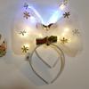 Diadema luminosa con lazo de malla navideña transfronteriza, nueva, con luz intermitente de alce de celebridades de Internet, accesorios para el rendimiento
