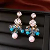 Brincos de Franja Quadrados de Cristal Agulha de Prata Design Personalizado Senso de Moda Modernos Exquisitos Brincos de Tarraxa Leve Luxo Sensação de Alto Padrão Acessórios de Brincos de Nicho