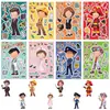 8 Tipos de Colagens de Personagens Profissionais, Imagens de Desenhos Animados Infantis, Diários DIY, Celulares, Cadernos, Garrafas de Água, Adesivos Decorativos à Prova d'Água