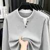 Novidades Outono/Inverno 2026 Falso Duas Peças Roupa de Outono Camisa Básica Solta de Manga Longa Moletom Espesso Masculino Top para Casal