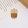Joias de Liga de Coruja Transfronteiriças Esmaltadas Incrustadas com Diamantes Acessórios de Joias DIY Pulseira Colar Brincos Chaveiro Pingente