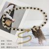 Cadena de Cintura Dulce con Incrustaciones de Perlas Estilo Coreano para Mujer Diseño de Gancho para Vestido Metal Decorativo Cinturón Delgado para Mujer