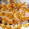 Árvore da Fortuna de Cristal Amarelo Ornamento, Árvore do Dinheiro de Vidro, Artesanato Presente Decoração para Mesa Casa, Árvore de Lingotes Atrai-Riqueza