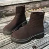 Comércio Exterior Tamanho Grande Fly Woven Casual Botas de Neve para Mulheres 2025 Outono e Inverno Novo Estilo Botas Casuais Leves para Mulheres