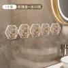 Gancho de Lujo Ligero Adhesivo Fuerte Onda de Agua Sin Taladro Sin Rastro Gancho Hexagonal Detrás de la Puerta Gancho Adhesivo Textura Glaciar Venta al por Mayor