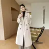 Novo Estilo Outono/Inverno 2026 Casaco Feminino Dupla Face 100% Lã Pura, Modelo Longo, Luxo Leve e Elegante Casaco de Botão Duplo