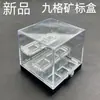 Caixa Mineral de Grade, Caixa Mineral de Gato de Três Camadas, Suporte de Exibição Transparente para Armazenar Espécimes de Cristais Minerais, Ornamentos Plásticos à Prova de Poeira