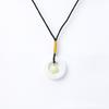 Collar con cascabel de hebilla de seguridad tejido a mano cadena para clavícula de novias colgante pareja estudiante Jade Blanco hebilla de seguridad regalo femenino
