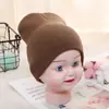 Gorro de Punto para Bebé de 1 a 5 Años 2024 Otoño e Invierno Gorro Infantil Niños y Niñas Color Sólido Lana Cálido de Invierno Gorro de Caramelo
