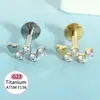 F136 Titânio Transfronteiriço Nova Moda Personalizado Rosca Interna Piercing Labial Stud Zircônia Stud Osso da Orelha Piercing Corporal Europeu e Americano Joia