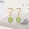 Aretes de Concha y Jade Hetian para Mujer, Nuevos Pendientes de Moda con Forma de Abanico, Personalidad Elegante, Colgantes para Orejas, Accesorios para Orejas, Cuidado de las Orejas, Regalo para Mamá