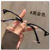 Novos Óculos Masculinos Retrô Semi-Aro Linha da Sobrancelha Armação Grande Anti-Luz Azul Óculos Femininos Armações Lisas Podem Ser Equipados com Lentes para Miopia
