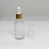 Suministro Directo de Fábrica Múltiples Especificaciones Botella de Aceite Esencial Botella de Vidrio para Tónico de Esencia Botella con Gotero de Cabeza de Plástico Material de Empaque Cosmético