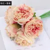 Flores Artificiales Estilo Europeo Atadas a Mano Peonías de 5 Cabezas, Flores Artificiales para Decoración del Hogar, Suministros para Bodas, Plantas Verdes Artificiales al por Mayor