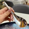 Cuchara de Sopa Espesada de Acero Inoxidable, Cucharón, Cuchara de Fondo Plano, Vajilla para Uso Doméstico, Cuchara de Sopa, Cuchara para Sandía, Cuchara para Comer