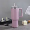 Taza de Coche Transfronteriza de 40 oz con Gran Capacidad, Popote, Asa, Taza para Hielo, Taza Portátil de Acero Inoxidable 304 con Aislamiento al Vacío