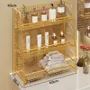 Prateleira Organizadora para Pia de Banheiro, Organizador de Copos e Cosméticos, Estante Organizadora de Camadas para Produtos de Skincare de Banheiro de Mesa