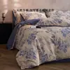 Juego de ropa de cama de cuatro piezas de algodón puro cepillado, 100% algodón, nuevo para otoño e invierno 2026, funda de edredón y sábana de cama florales gruesas, alta calidad
