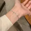 Pulseira de Trevo de Quatro Folhas com Zircônia Feminina Estilo INS Coreano Simples Atmosférico Luxo Leve Design de Nicho Melhor Amiga Presente de Alto Padrão