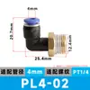 Conector de Canto em L com Rosca Externa Cotovelo Conexão Rápida Cobre Mangueira Pneumática Componente de Engate Rápido Linha de Ar