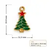 Componentes para aretes, pulseras, colgantes y accesorios DIY de aleación con diseño de goteo de aceite de Santa Claus, renos, árbol y copo de nieve, estilo caricatura transfronteriza