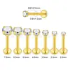 Nuevos F136 Aleación de Titanio Tipo Pin Uña de Garra de Zircón para la Oreja Super Flash Diamante Pequeño Uñas para el Labio Planas Uñas para la Oreja Coclear