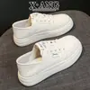 Zapatos Blancos de Encaje de Cuero Genuino para Mujer, Suela Suave, Cómodos, Doble Uso, Versátiles, Ligeros, Tenis Casuales