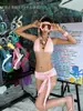 Bikini sexy de Tailandia color sólido cuello halter traje de baño de dos piezas para mujer playa aguas termales traje de baño bikini de vacaciones