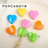 Cuentas de Acrílico de Agujero Grande en Forma de Corazón de Colores Sólidos Sueltas para Colgantes Hechos a Mano DIY, Pulseras, Cadenas para Teléfono, Materiales para Cuentas