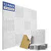 Painéis Absorventes de Som Quadrados de Fibra de Poliéster Transfronteiriços 9mm com Suporte Adesivo Cinema Parede Textura Acústica Painel Decorativo de Isolamento Acústico Material