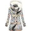 Estilo europeo y americano más vendido 2023 nuevo abrigo trench para mujer invierno engrosado abrigo con capucha estampado floral 3D venta al por mayor transfronteriza