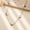 Collar de Acero de Titanio con Trébol de Cuatro Hojas de Colores para Mujer, Trébol de la Suerte, Artículo Popular Transfronterizo, Joyería de Acero Inoxidable de Moda de Lujo Ligero Estilo Oficina