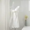 Camisón de seda helada puramente sensual para mujer en verano, ropa de dormir sexy de alta gama, conjunto casero simple, personalizable