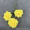Modelo de Comercio Exterior Flor Artificial de Rosa Diamante de 3 Cabezas para Decoración de Salón de Ceremonia de Boda, Flor Cascada, Flor para Decoración de Fondo de Transmisión en Vivo