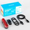 Luz trasera para bicicleta transfronteriza, brillante, impermeable, con carga tipo choque, luz para bicicleta USB, luz trasera giratoria 360 grados