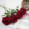Rosas de Terciopelo Simuladas, Flores Artificiales, Flores para Decoración de Bodas del Día de San Valentín, Cascada de Pared de Rosas al por Mayor