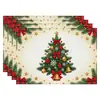 Amazon Manteles Navideños Muñeco de Nieve Árbol de Navidad Manteles Decoración de Mesa de Comedor Occidental Manteles Aislantes Fiesta Navideña