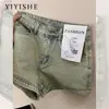 Shorts Jeans Apertados para Mulheres 2025 Verão Novo Estilo Pequeno Americano Cintura Alta Efeito Emagrecedor Linha A Justo no Quadril Hot Pants