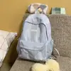 Mochila feminina de novo estilo, grande capacidade, adequada para estudantes do ensino médio, mochila casual de viagem, contraste de cores doces, bolsa de ombro dupla estilo doce