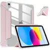 Adecuado para iPad Funda Protectora Air5 Transparente Cáscara Dura Funda de Cuero Air11 Transformable Plegado en Y 10.9 Pulgadas 25 Modelos Funda para Tableta