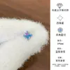 Brincos de Titânio 316L, Modernos, Doces e Descolados, Coloridos, Dopamina, Degradê Bicolor, Estrela de Quatro Pontas, Acessórios de Orelha Versáteis