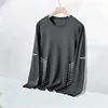 Camiseta de manga larga para hombre, capa interior de otoño para hombre, camiseta base elástica de corte holgado, camiseta estampada estilo coreano ins para hombre