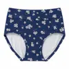 Venta al por mayor de fábrica Transfronterizo Seda de Leche Flores Blancas Flores de Ciruelo Talla Grande Bragas Triángulo Cómodas Sueltas Cintura Alta Ropa Interior para Mujer
