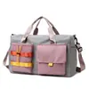 Bolsa de Fitness Deportiva para Mujer Separación Seca y Húmeda Contraste de Color Bolsa de Viaje Corto para Hombre Portátil Gran Capacidad Almacenamiento Bolsa de Equipaje