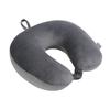 Almohada en forma de U de espuma de partículas, almohada de cuello lisa, almohada de partículas, almohada de cuello de oficina, almohada de viaje portátil para avión, venta al por mayor
