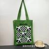 Bolsa de Tricô Ins Desenho Panda Feminina Bolsa de Mão Fashionável para Carregar na Mão Grande Capacidade Bolsa de Ombro Bolsa Transversal Bolsa