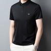 Camiseta de Manga Corta sin Costuras de Seda de Hielo para Hombre 2026 Nuevo Estilo de Verano para Papás de Mediana Edad, Camisa Polo Fina de Media Manga